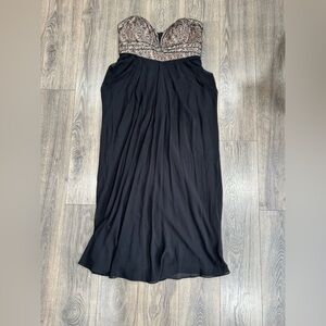 City Chic Black Strapless Dress with Embellished Bodice